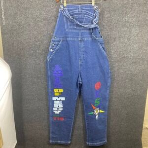 Hybrid Company OES Daughters of Mercy Blue Denim Overalls Plus Size 2X Glitter